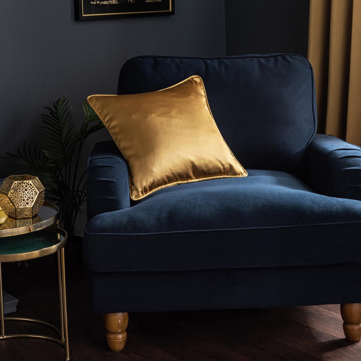 Satin Cushion Old Gold – image 2