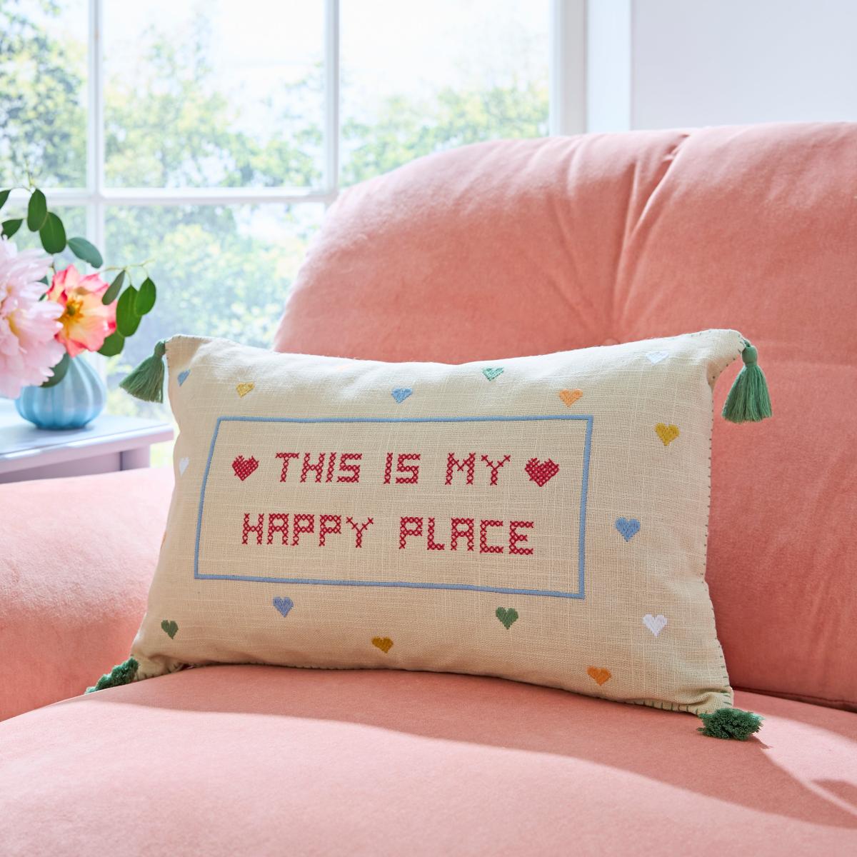 This is my happy Place Hearts Rectangular Cushion – image 2