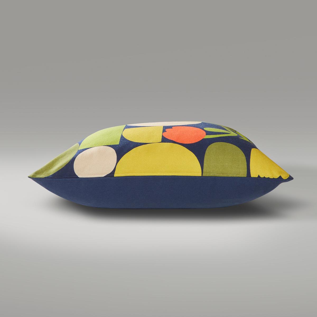 Elements Floral Geo Cushion Green/Yellow/Blue – image 3