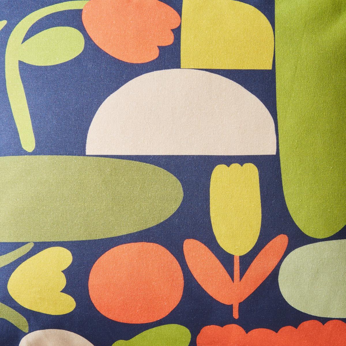Elements Floral Geo Cushion Green/Yellow/Blue – image 4