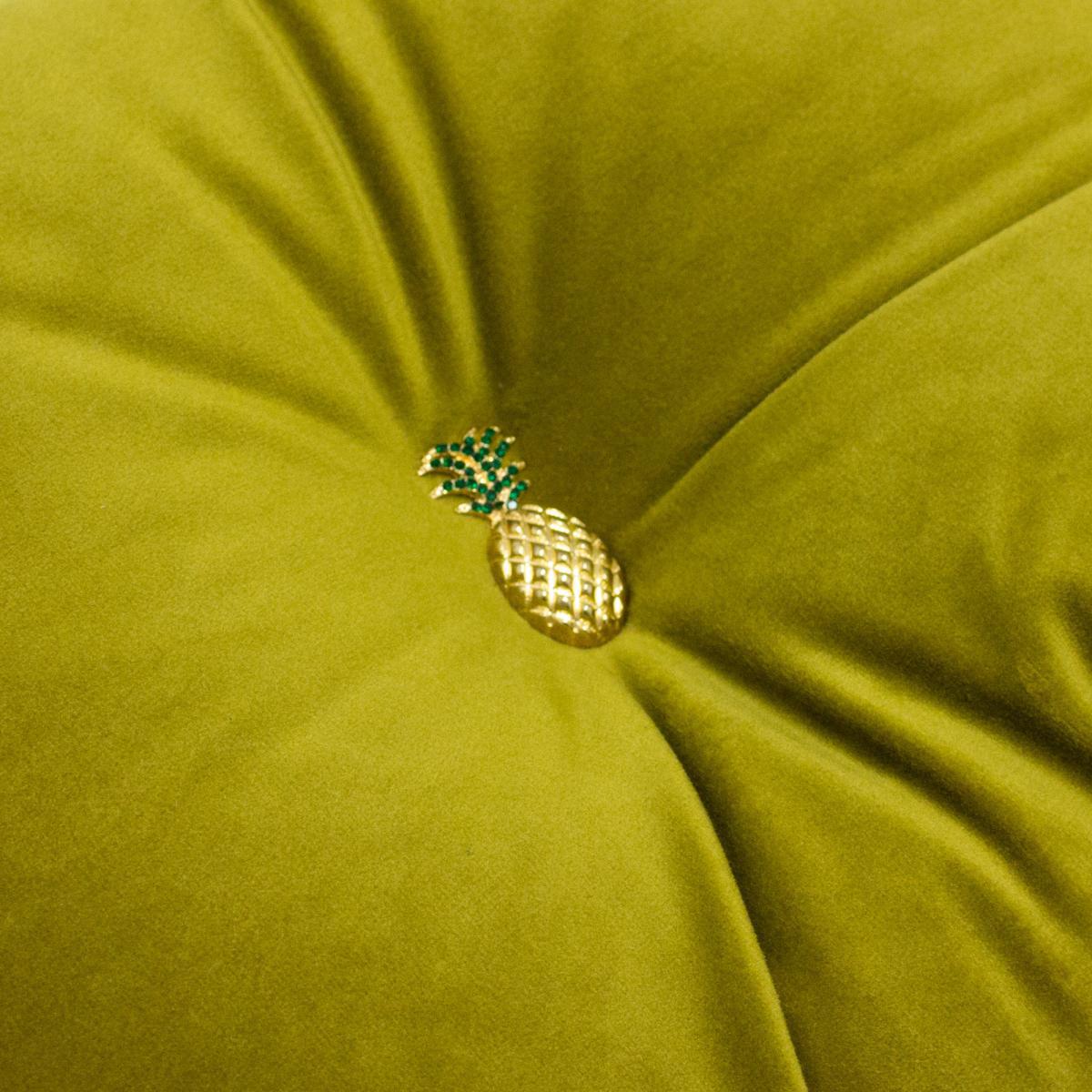Olive Pineapple Velour Cushion Olive (Green) – image 2