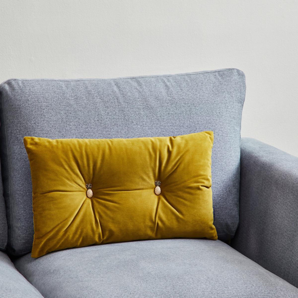 Olive Pineapple Velour Cushion Olive (Green) – image 5