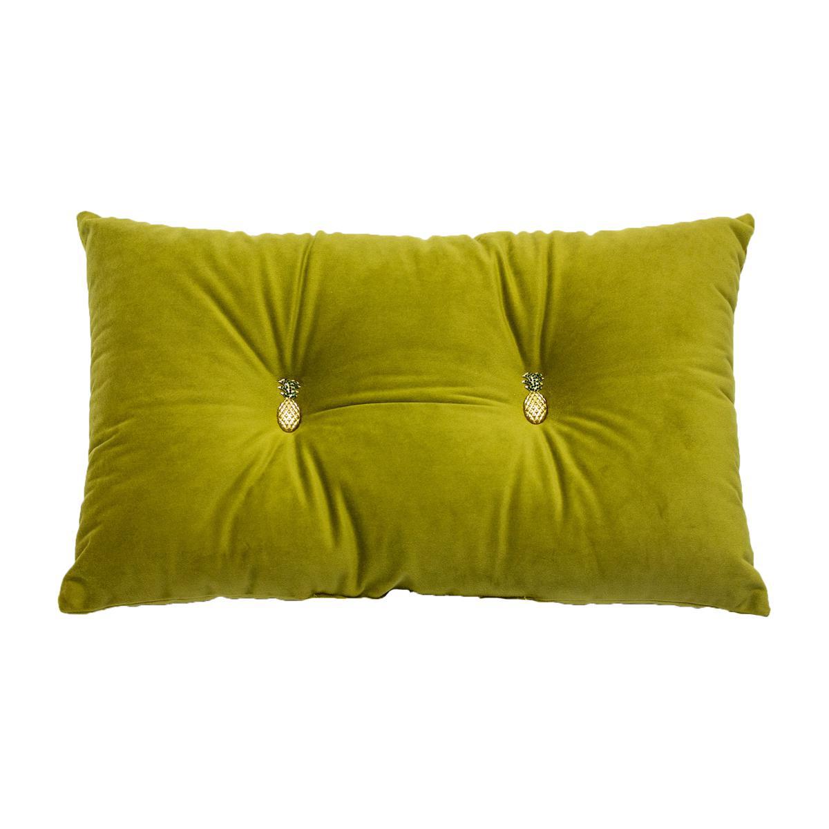Olive Pineapple Velour Cushion Olive (Green) – image 1