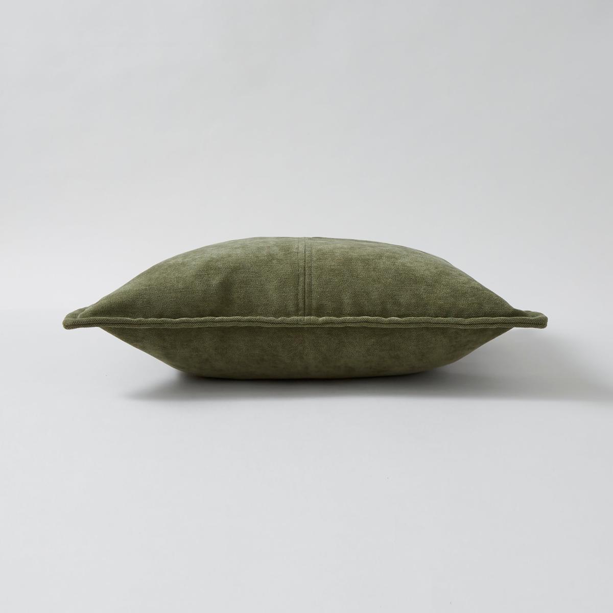Chenille Patchwork Cushion Olive (Green) – image 4
