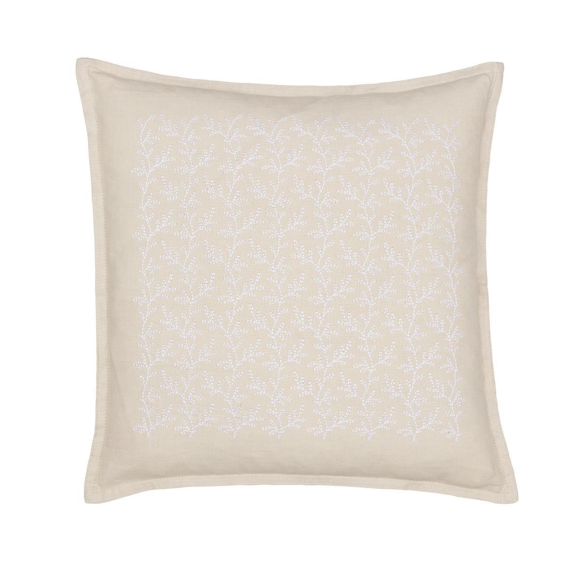 Murmur Thea Linen Cushion Brown and White – image 2