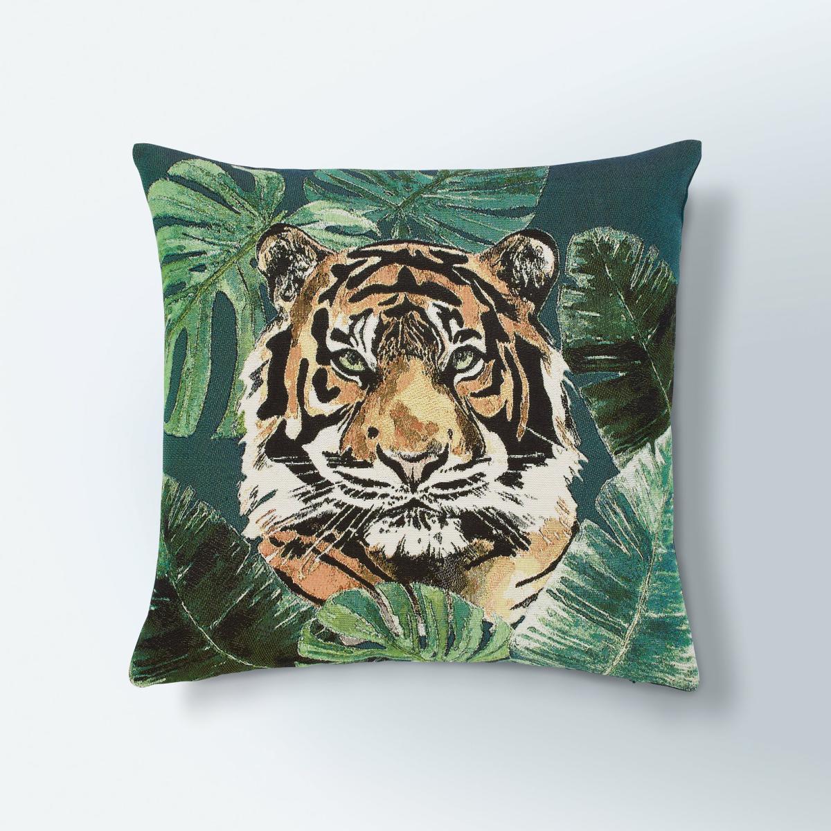Equatorial Tiger Tapestry Cushion Multicoloured MultiColoured – image 1