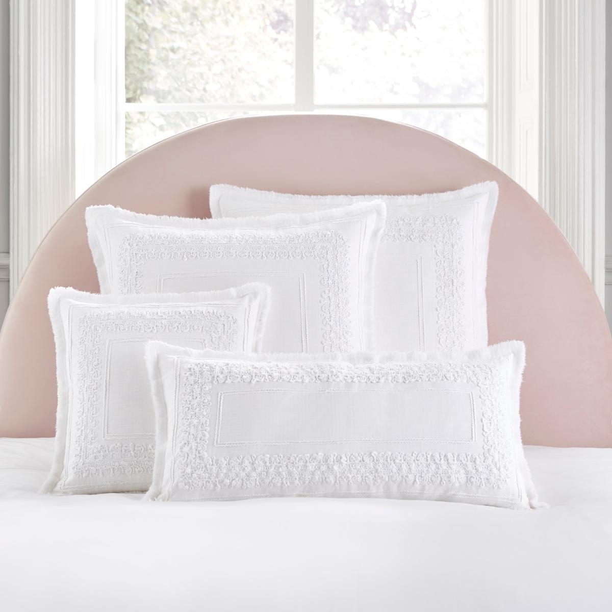 Dorma Purity Burley Embroidered Cushion White – image 3