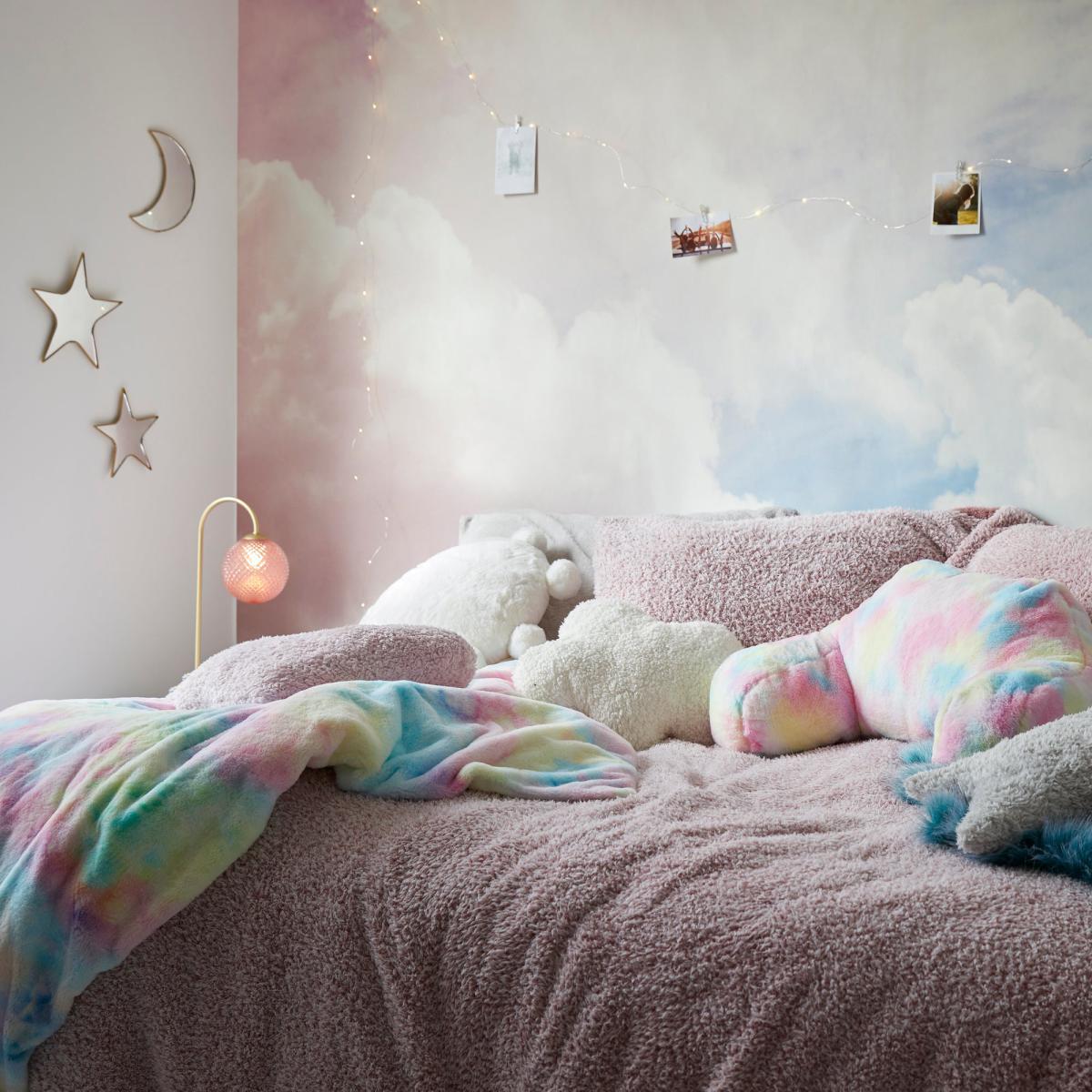 Rainbow Ombre Cuddle Cushion Pink/Blue/Yellow – image 6