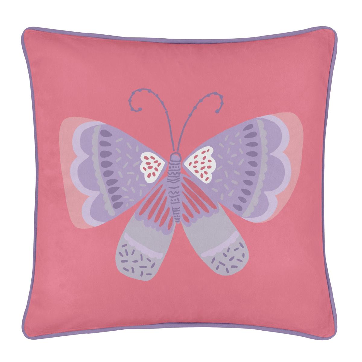 Butterfly Square Cushion Pink – image 2
