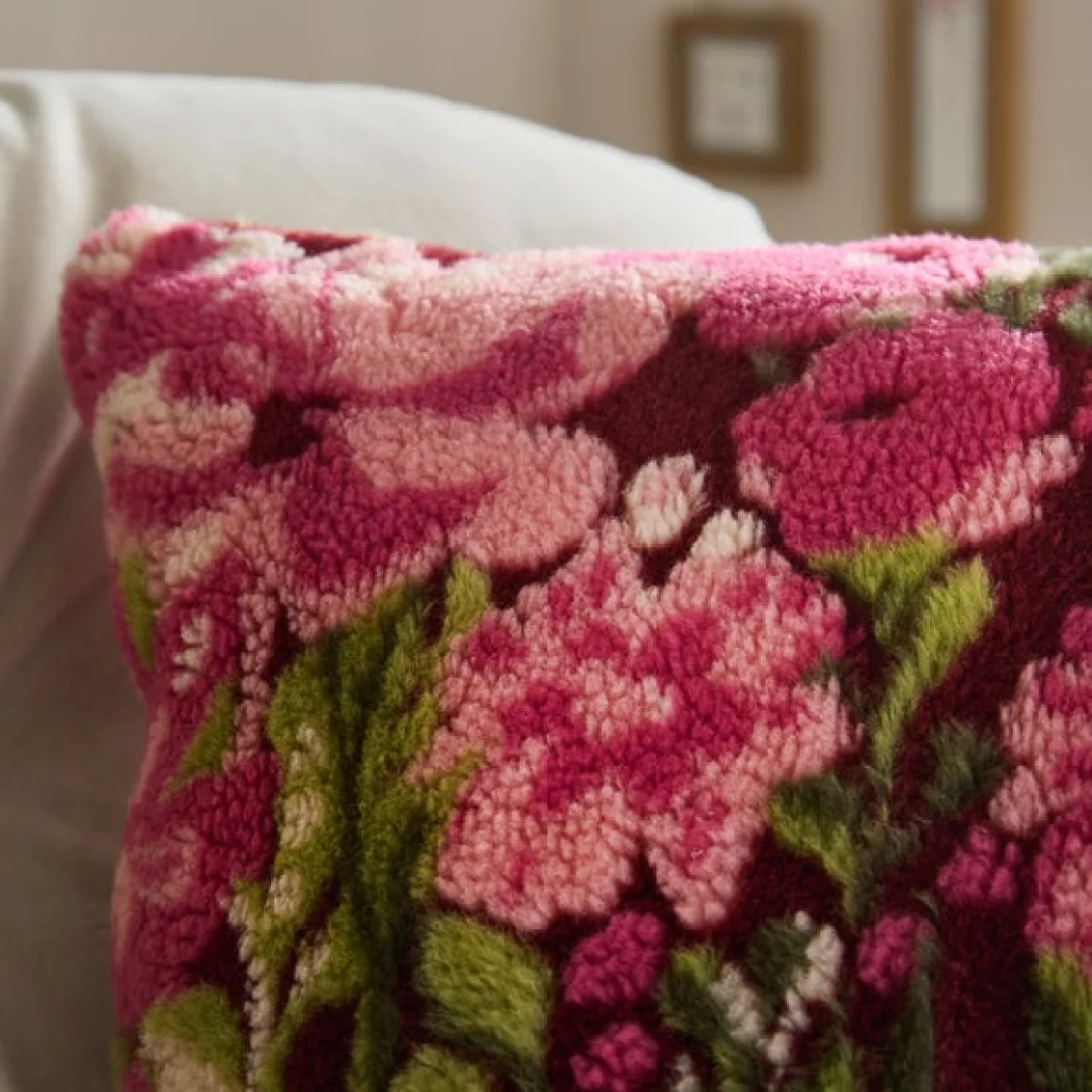 Floral Jacquard Square Cushion – image 2
