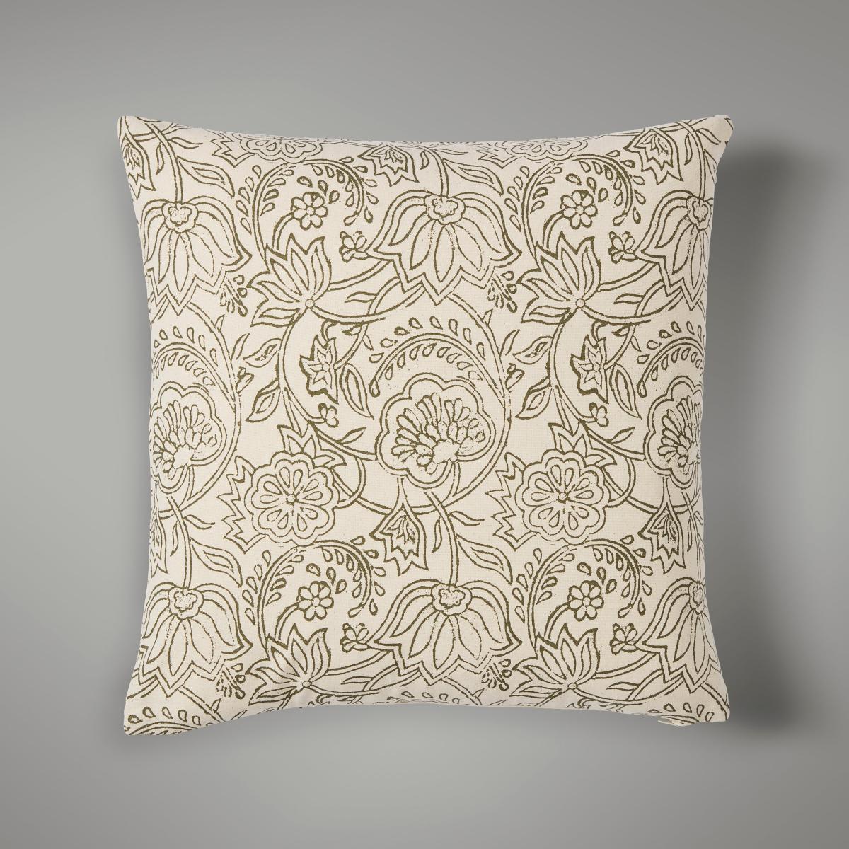 Luxe Traveller Floral Cushion Sage Green/White – image 1