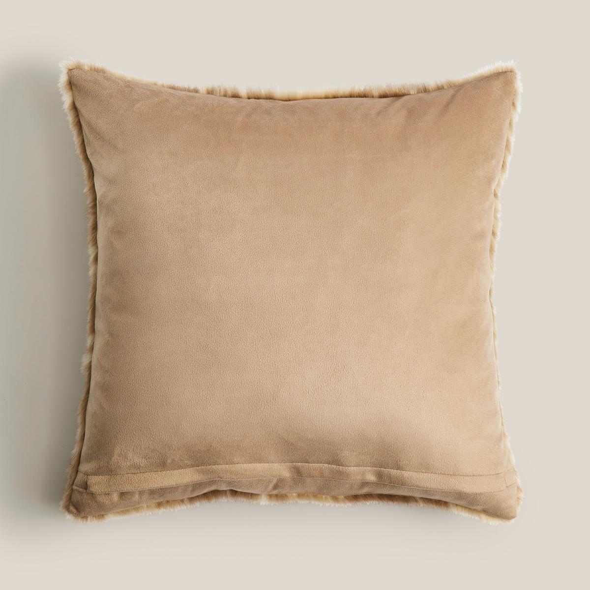 Deer Faux Fur Cushion MultiColoured – image 3
