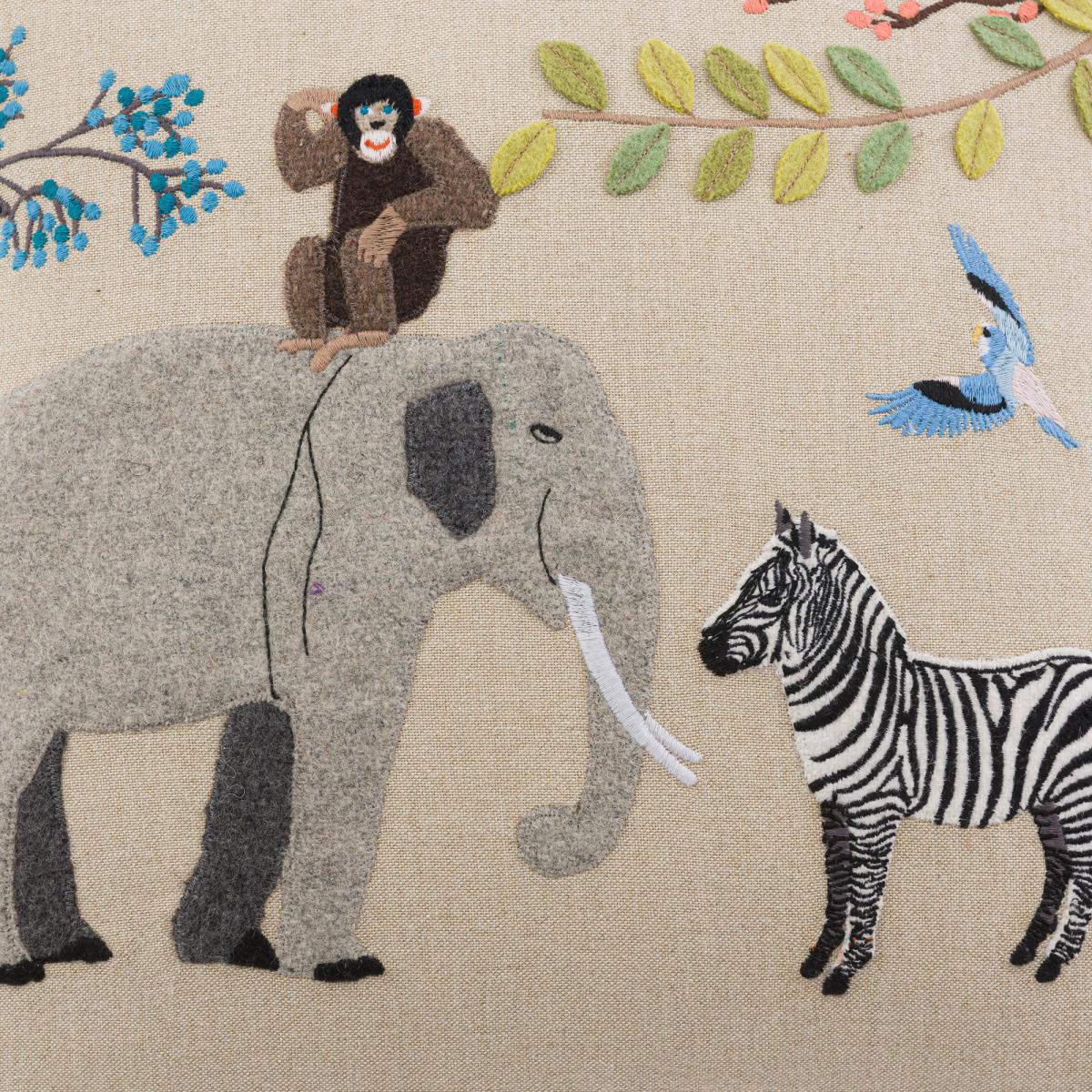Serengeti Animals Cushion Brown/Blue/Yellow – image 4