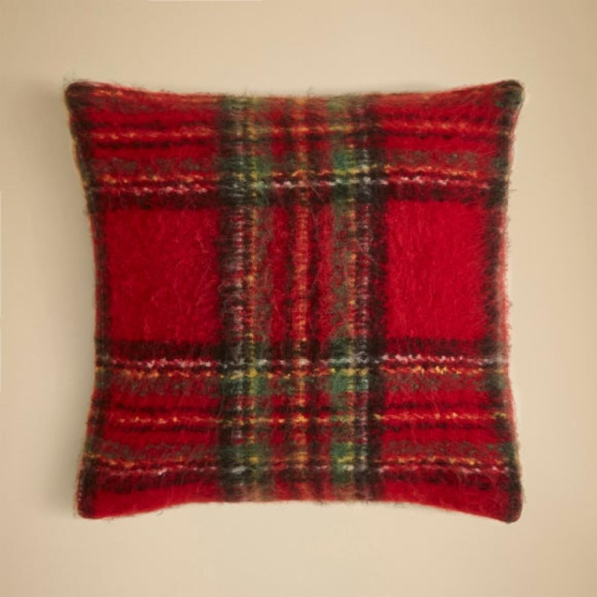 Tartan Mohair Square Cushion – image 2