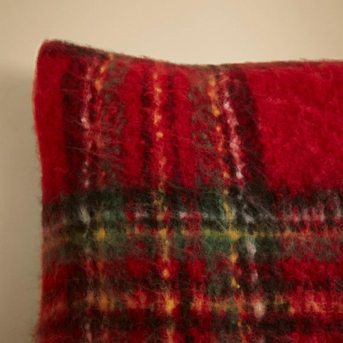 Tartan Mohair Square Cushion – image 3