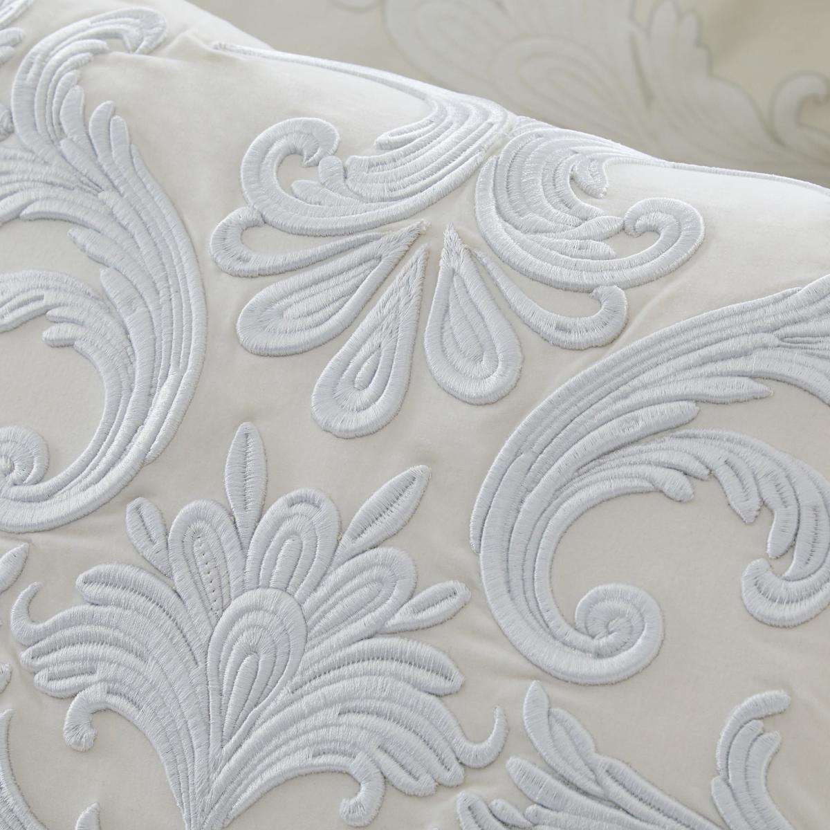 Dorma Acanthus Embroidered Cream Cushion Cream – image 2