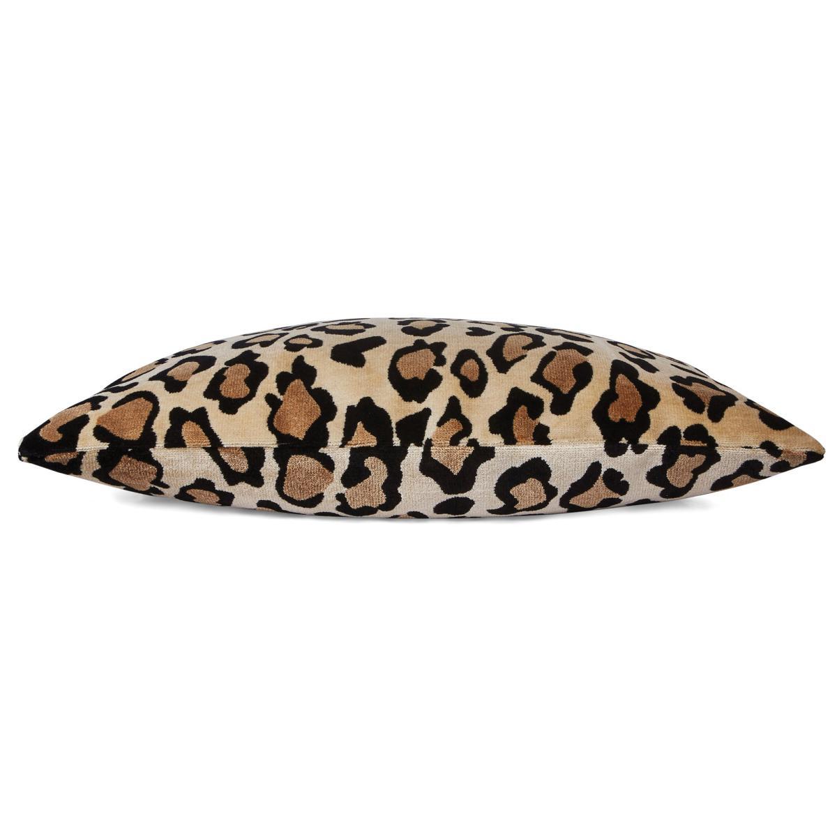 Luxe Leopard Velvet Cushion Beige, Brown and Black – image 3