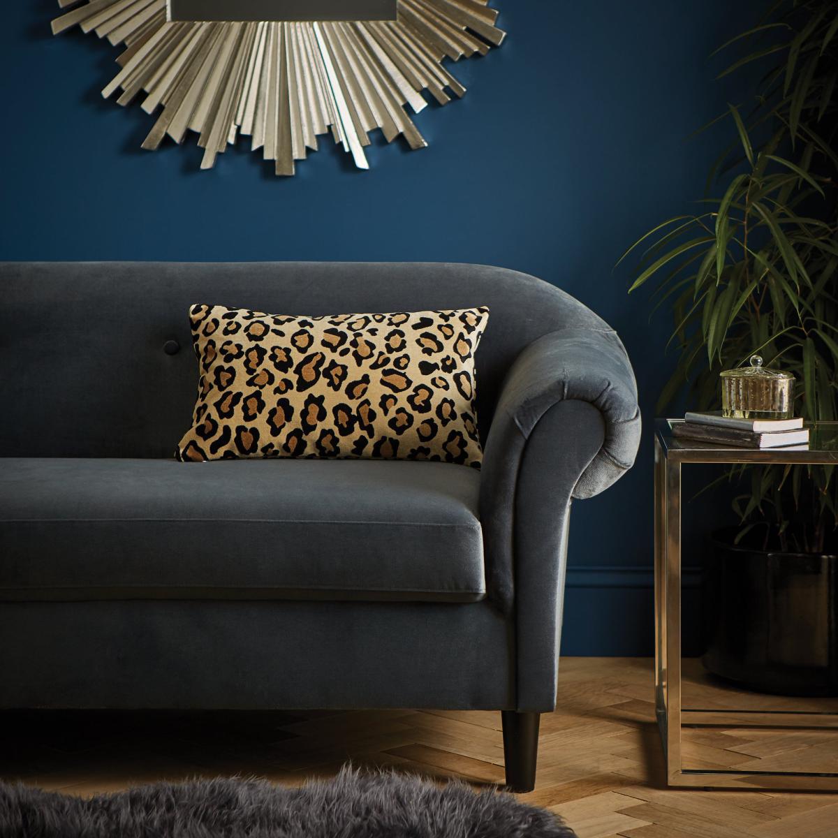 Luxe Leopard Velvet Cushion Beige, Brown and Black – image 4