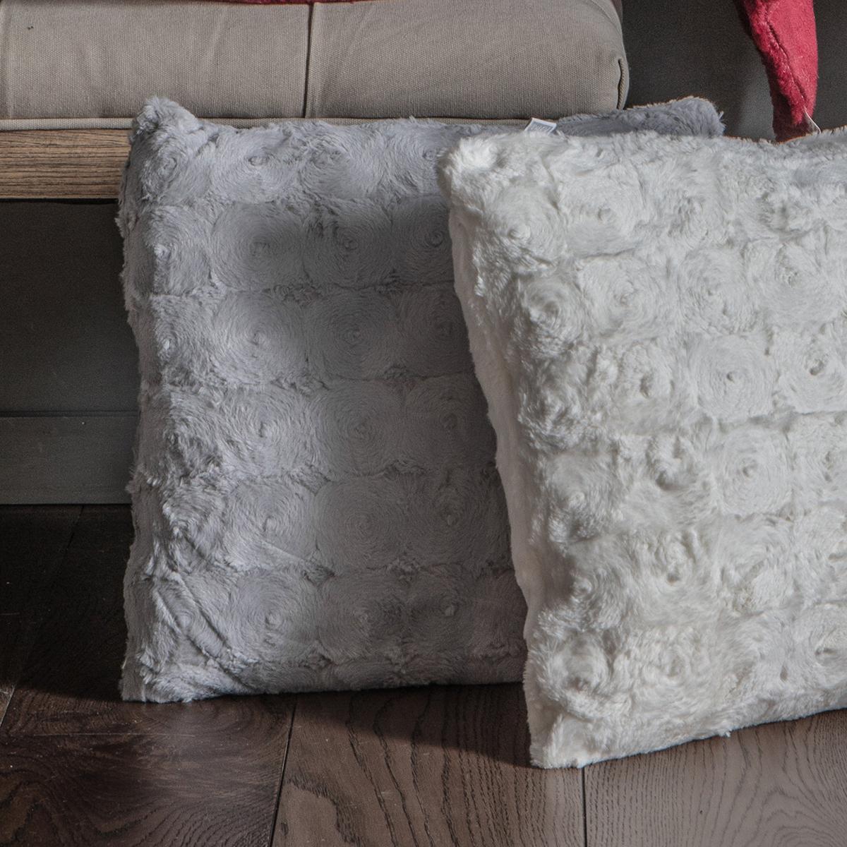 Stamford Faux Fur Cushion Grey – image 3