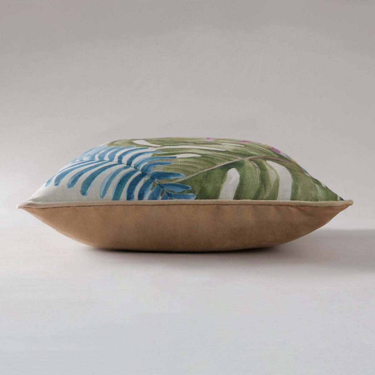 Jungle Floral Cushion Green, Blue and Yellow – image 4
