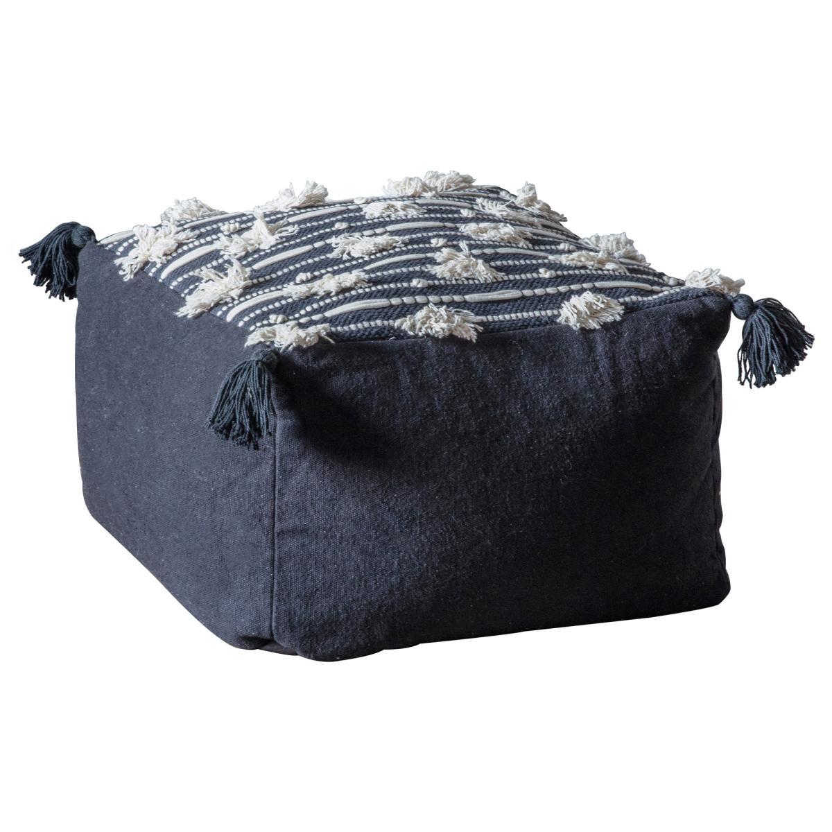 Bingo Black and Cream Pouffe Black – image 2
