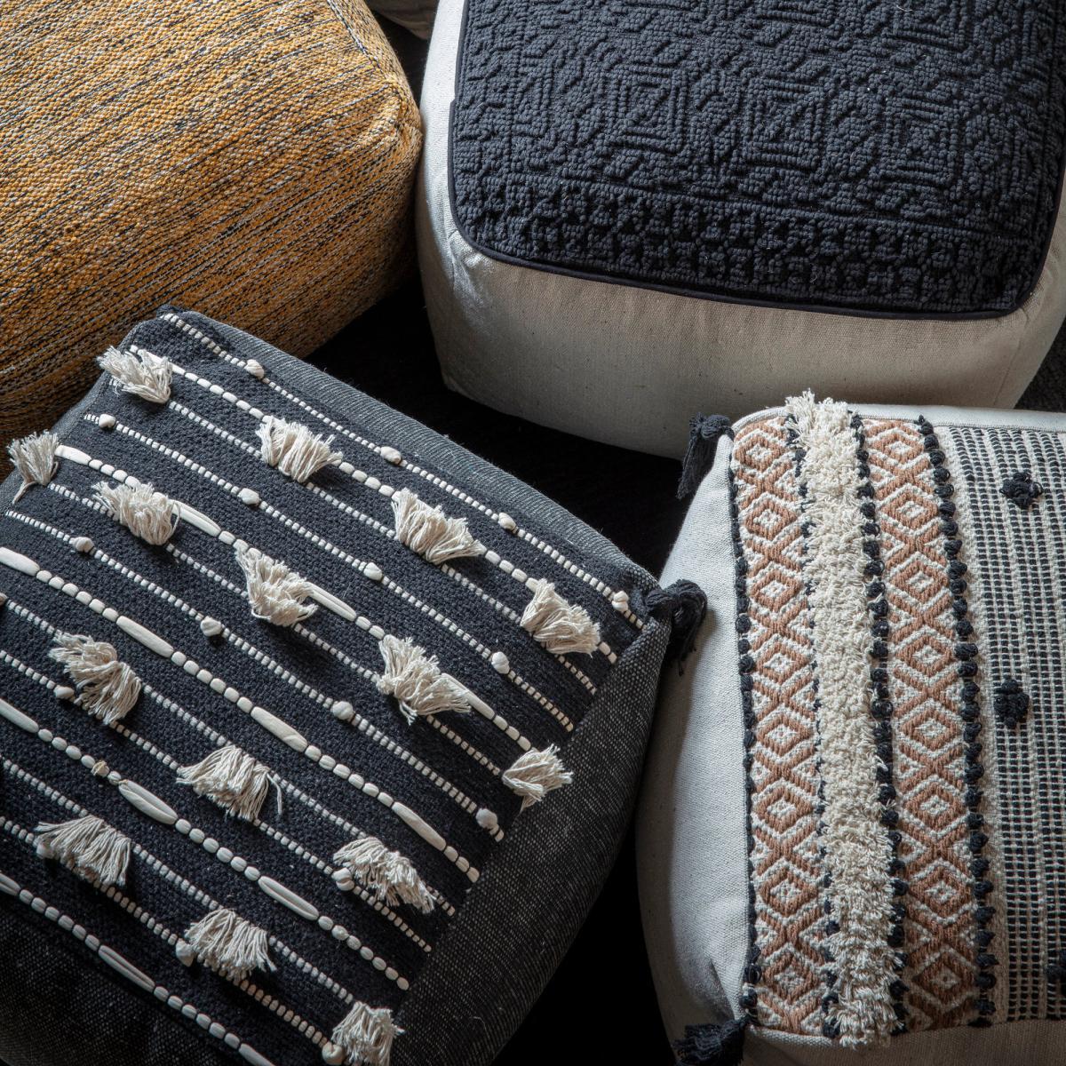 Bingo Black and Cream Pouffe Black – image 3