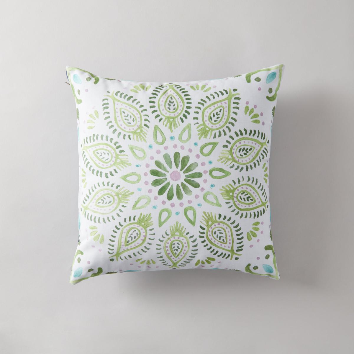 Azami Green Placement Cushion Green, Blue and White – image 1
