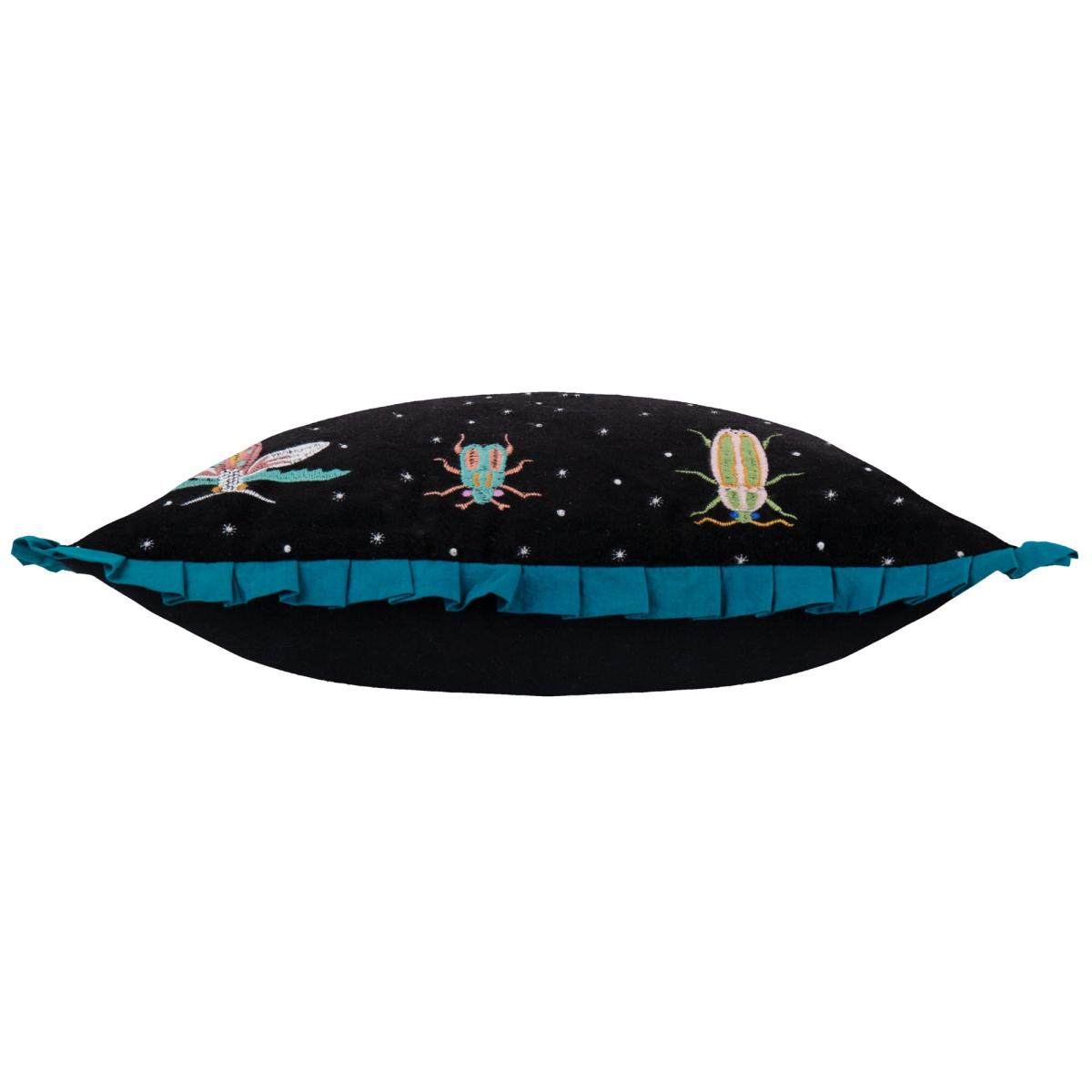 Darkling Beetles Frilled Square Cushion Teal (Blue) – image 4