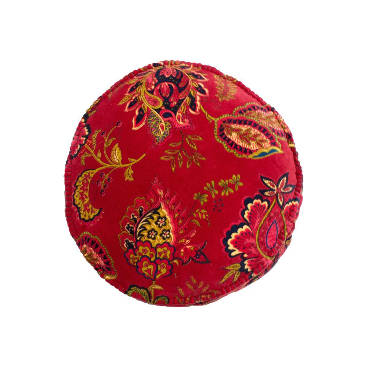 Paoletti Malisa Pomegranate Floral Velvet Cushion Pomegranate (Pink) – image 1