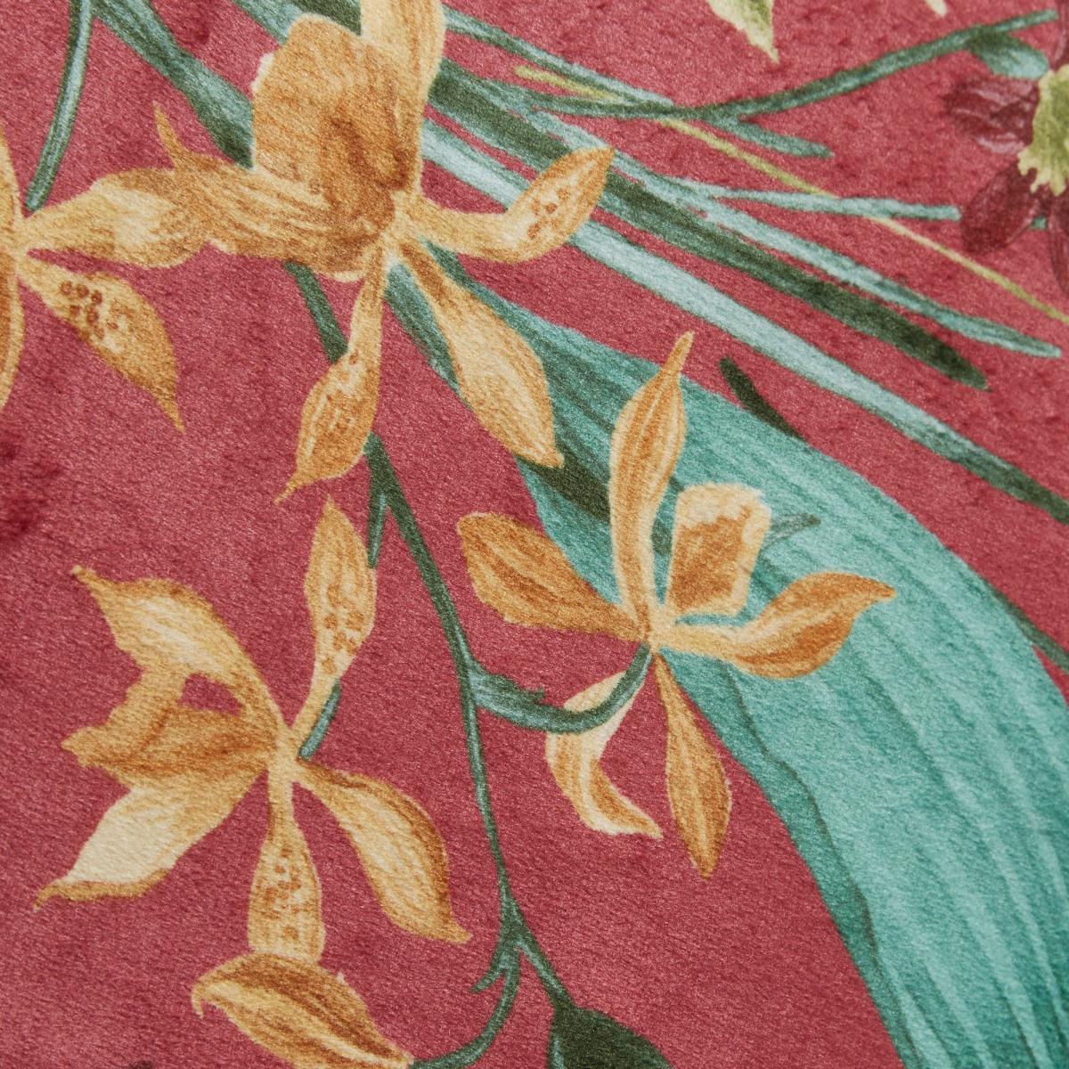 Tropical Velour Cushion Rhubarb Fuschia with Grape (Pink) – image 3