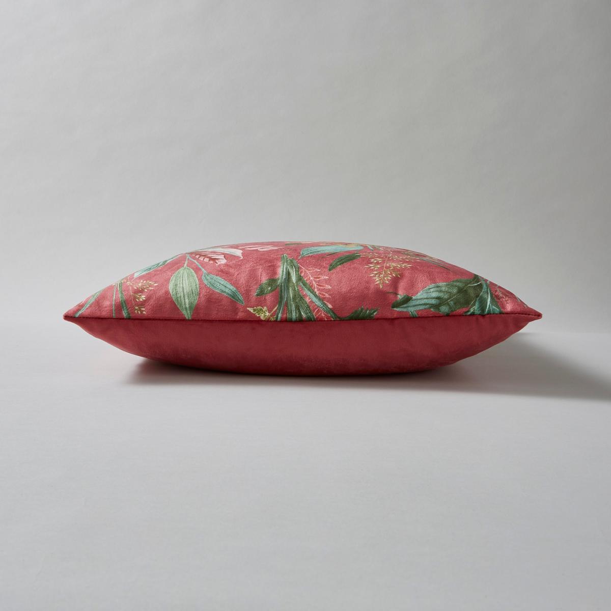 Tropical Velour Cushion Rhubarb Fuschia with Grape (Pink) – image 4