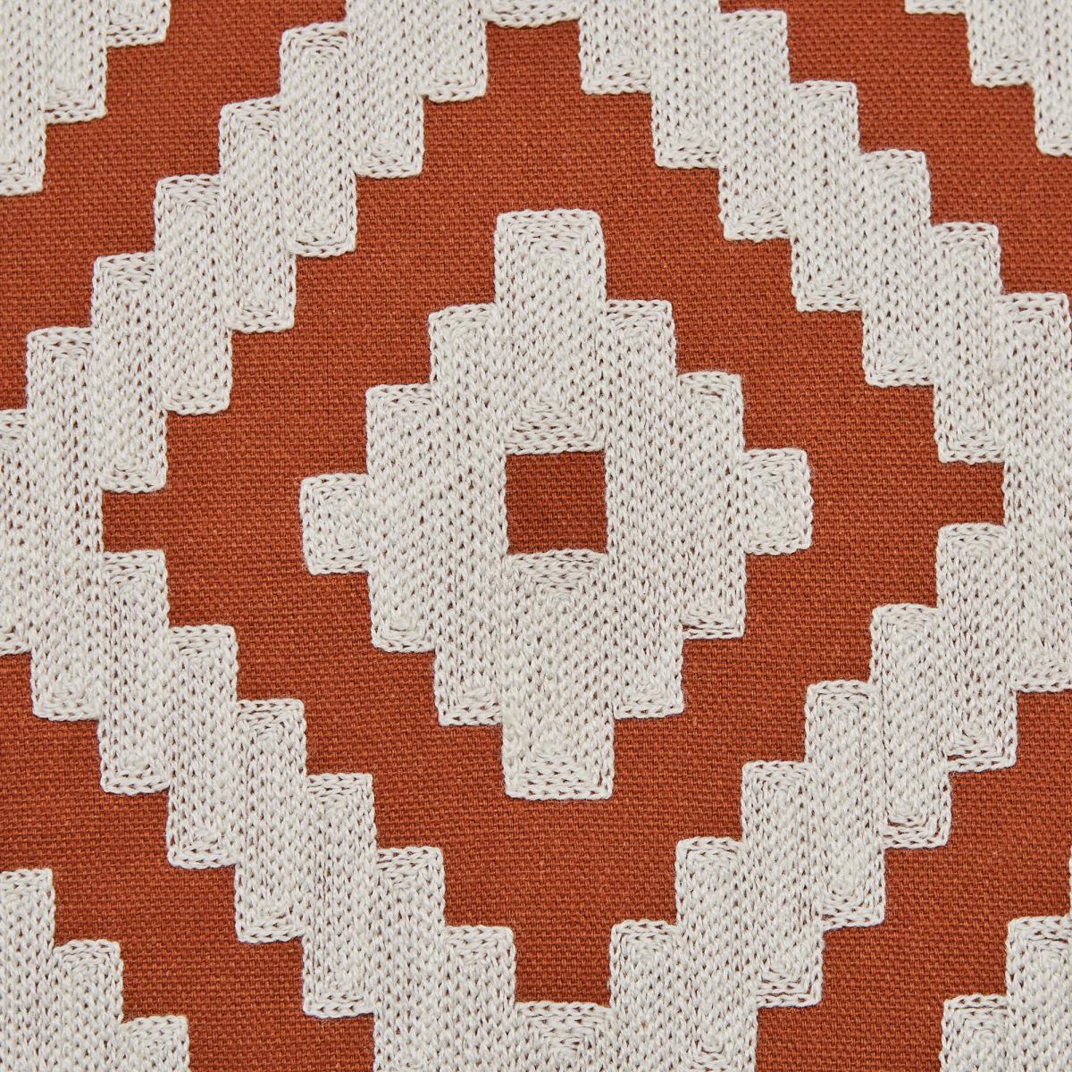 Geo Diamond Paprika Cushion Cover Orange and White – image 2