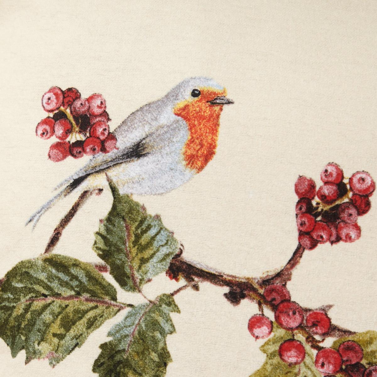 Brushed Cotton Robin Cushion Cream – image 2