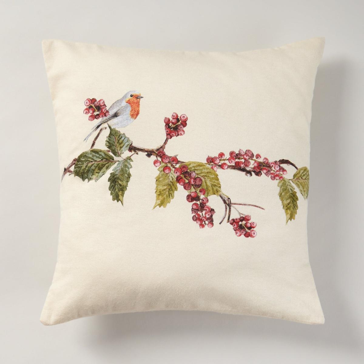 Brushed Cotton Robin Cushion Cream – image 3