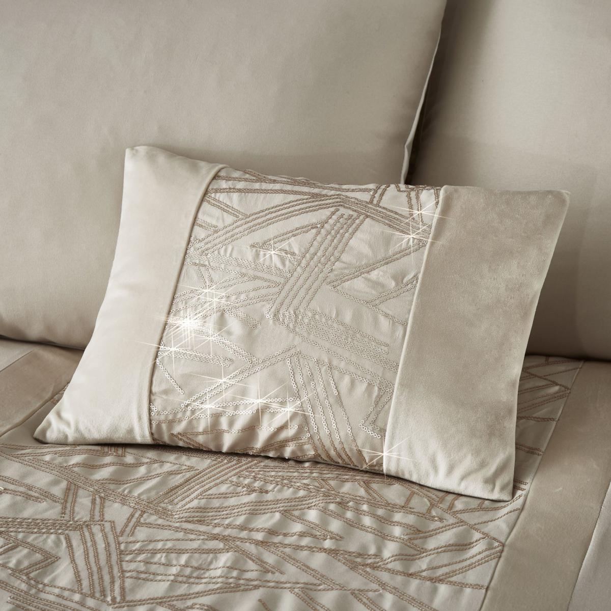 Catherine Lansfield Velvet Sparkle Champagne Cushion Champagne – image 1