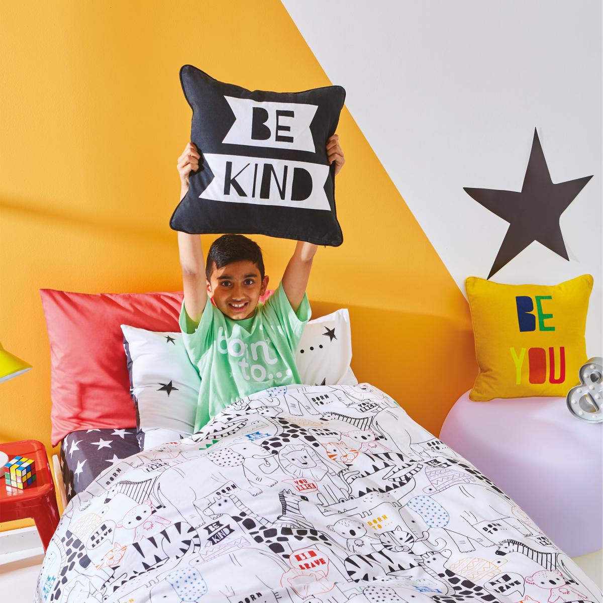 Born To Be Kind / You Rock Cushion Black and white – image 3