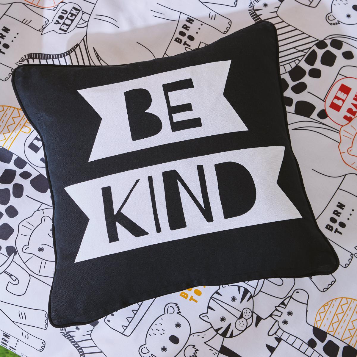 Born To Be Kind / You Rock Cushion Black and white – image 1