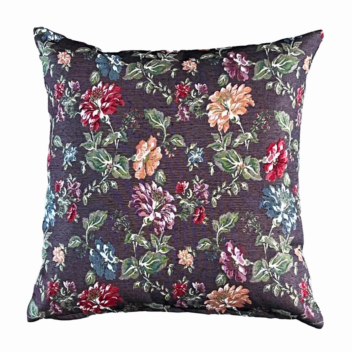 Daro Tapestry Blackcurrant Floral Square Cushion – image 2