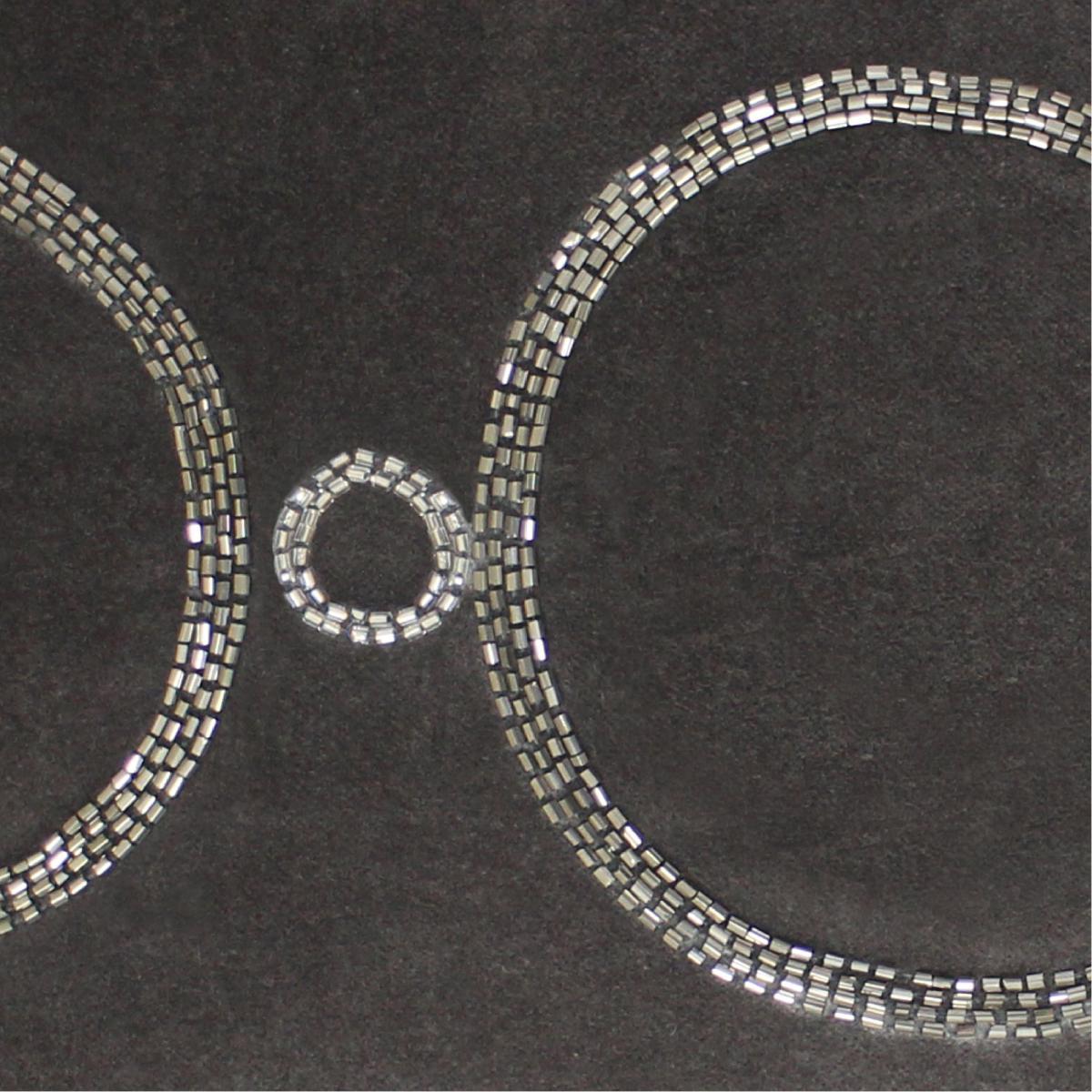 Reluxed Beaded Geo Grey Cushion Grey and White – image 2