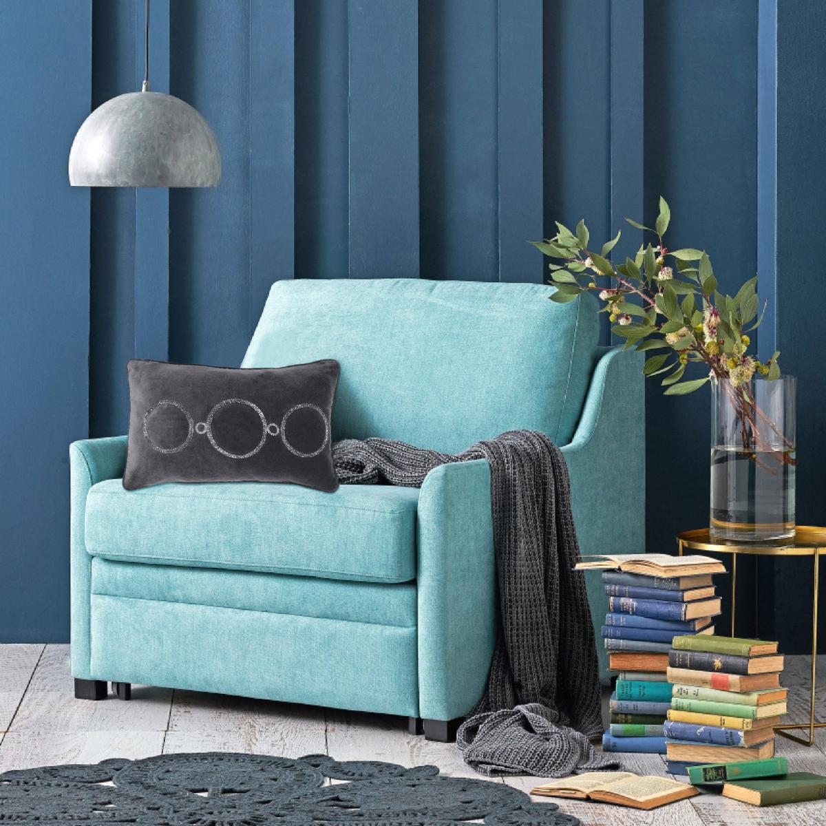 Reluxed Beaded Geo Grey Cushion Grey and White – image 6