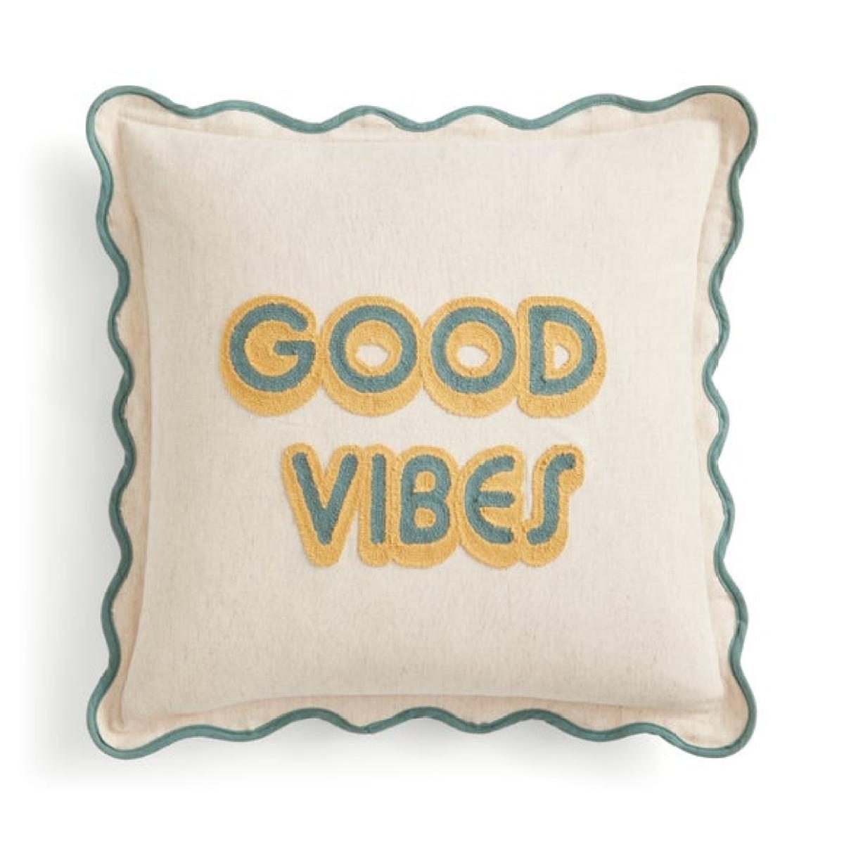 Good Vibes Scallop Square Cushion – image 3