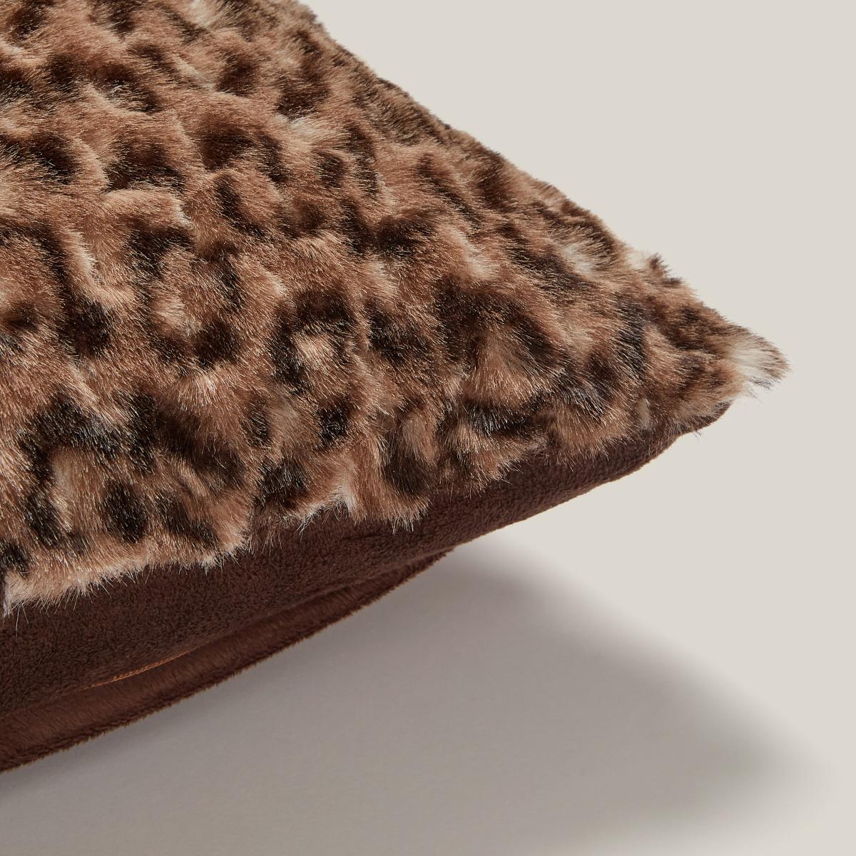 Leopard Faux Fur Cushion Leopard (Brown) – image 5