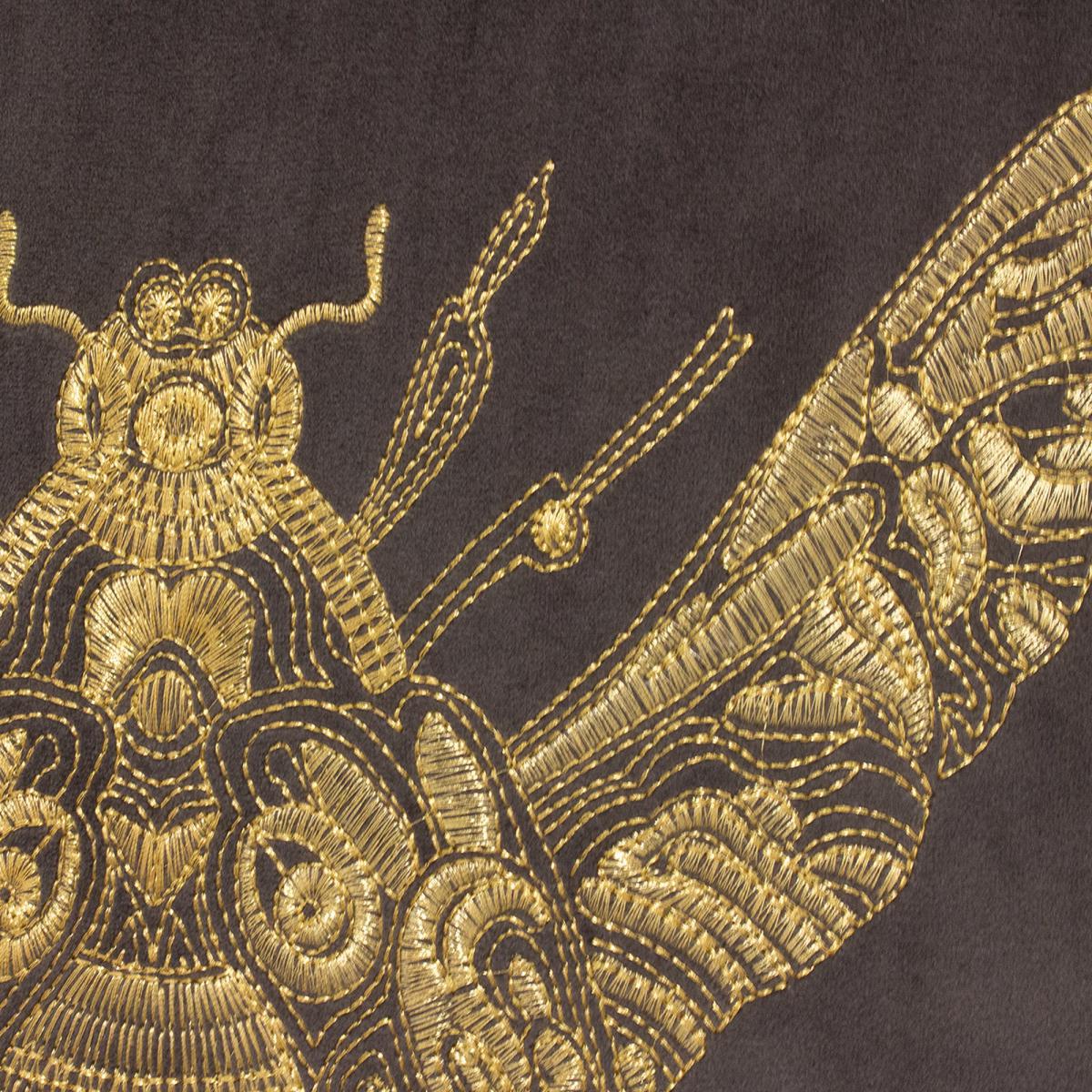 Paoletti Cerana Charcoal Bee Velvet Cushion Charcoal – image 2