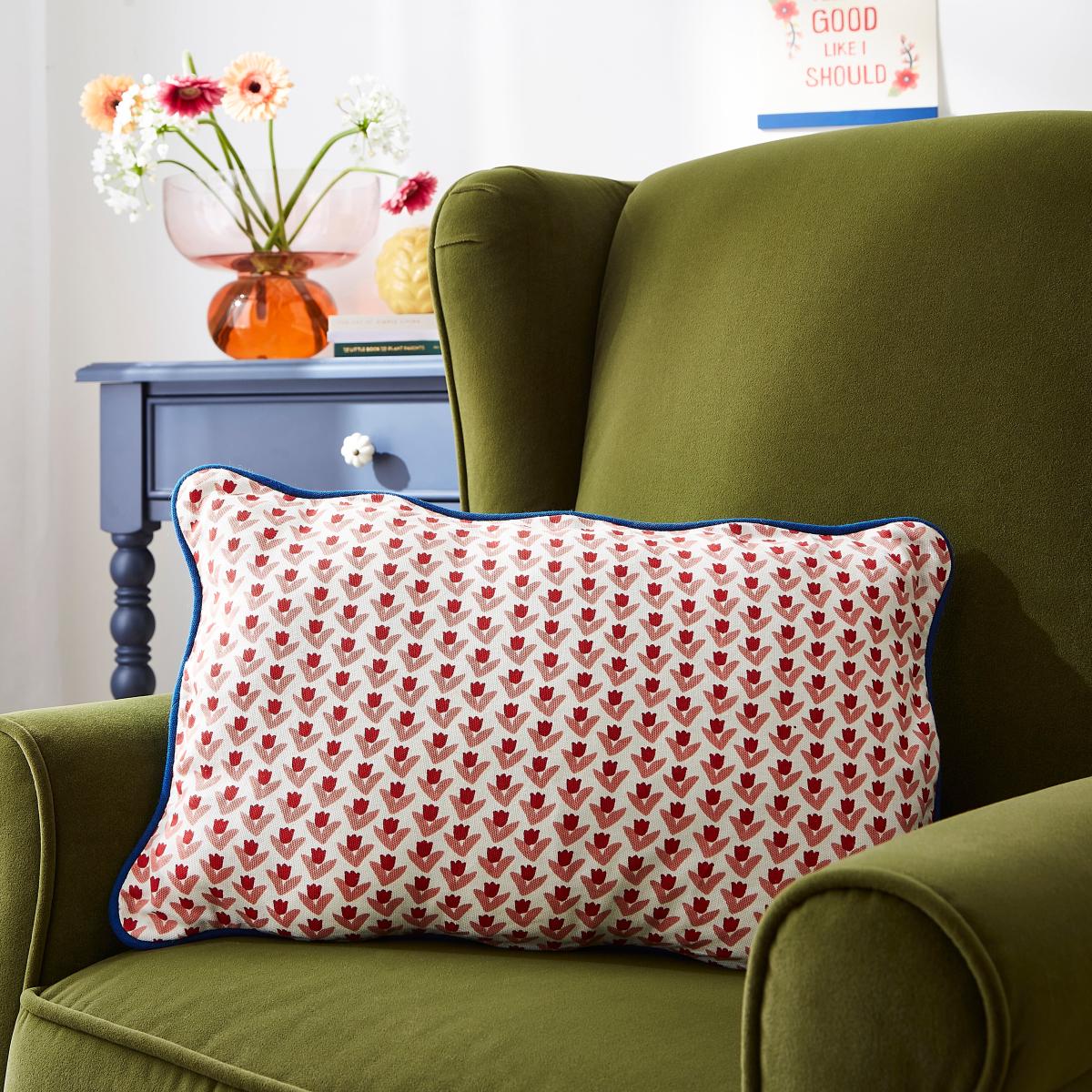 Tulip Block Cushion Navy Blue – image 1