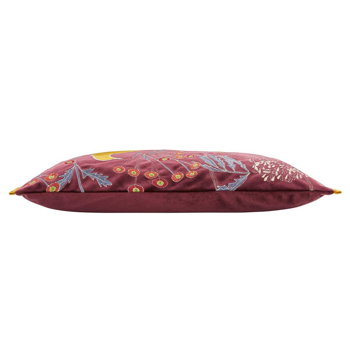 Embroidered Bird Cushion Purple – image 3
