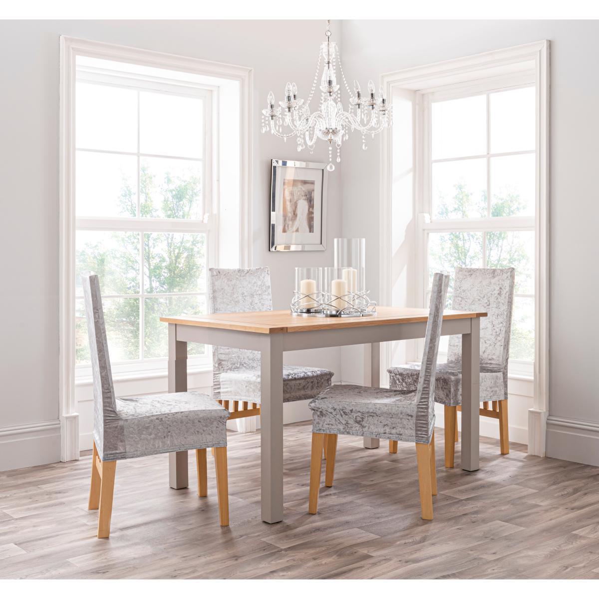 Crushed Velvet Dining Chair Cover Grey – image 2