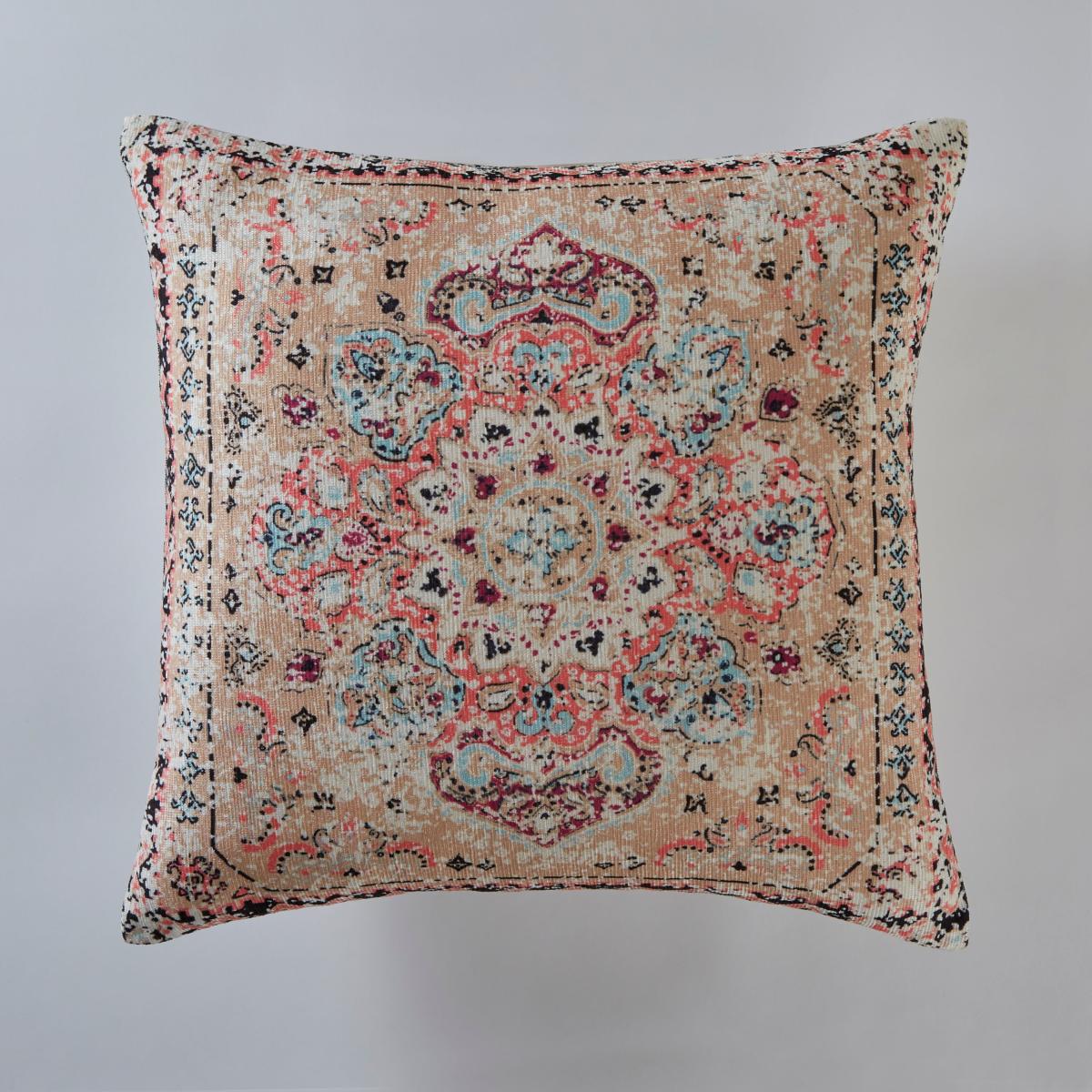 Oriental Pink Mult Printed Cushion Pink/Green – image 2