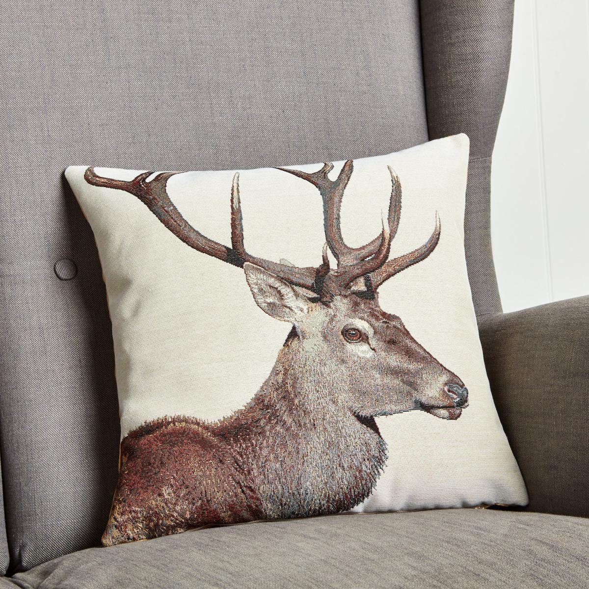Tapestry Stag Cushion Natural – image 5