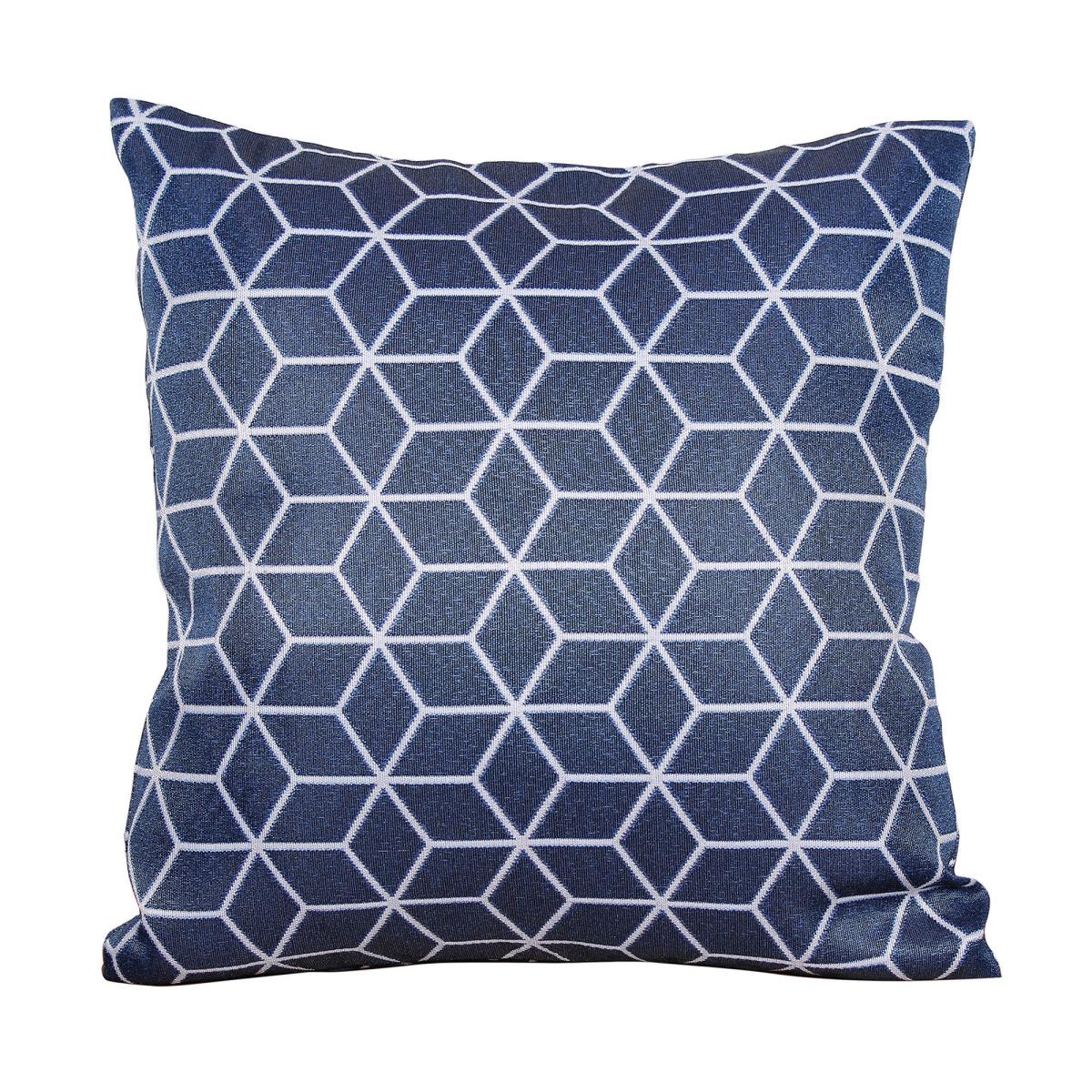 Set of 2 Geometric Scatter Outdoor Cushions Blue – image 2
