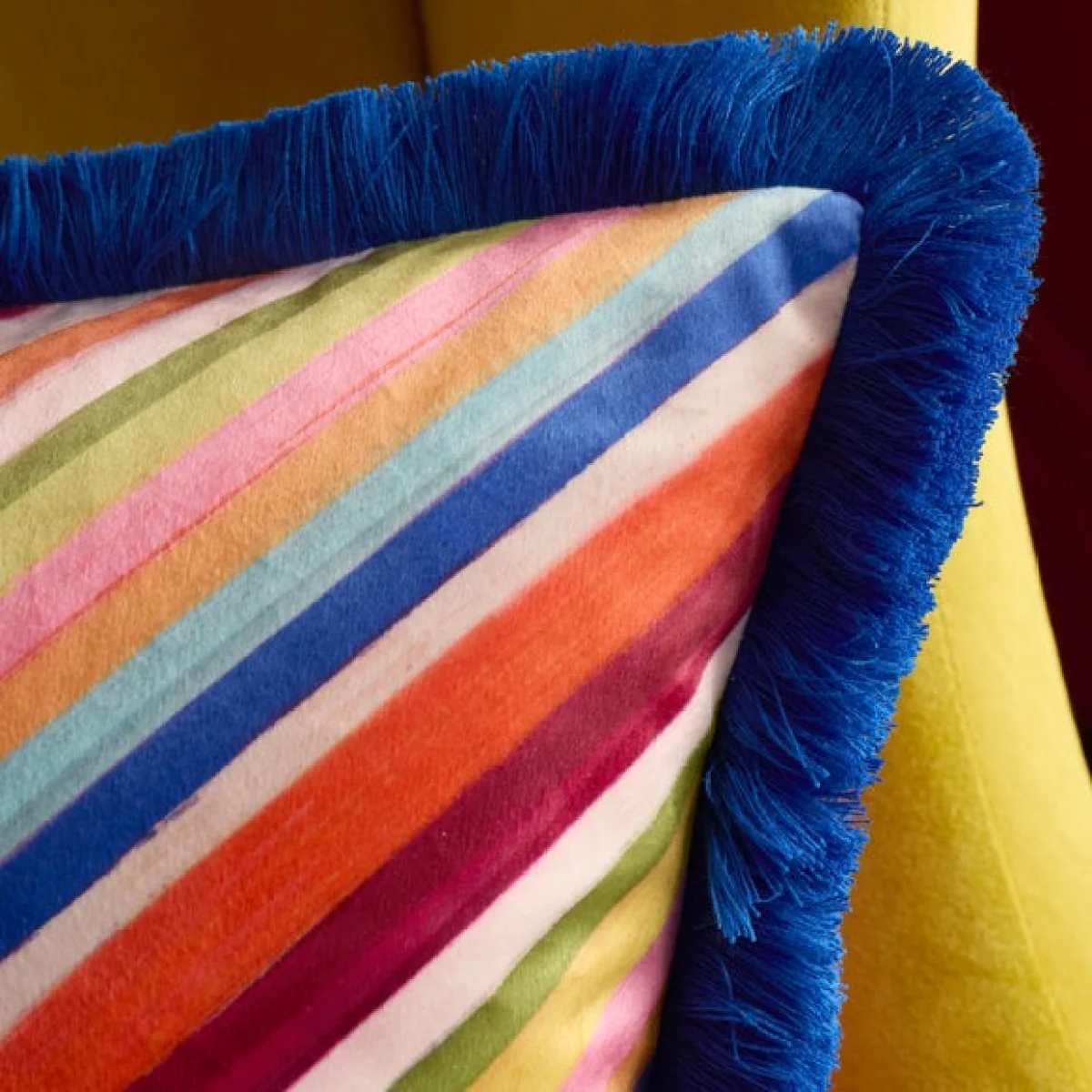 Sophie Robinson Darling Diagonal Striped Cotton Square Cushion – image 4